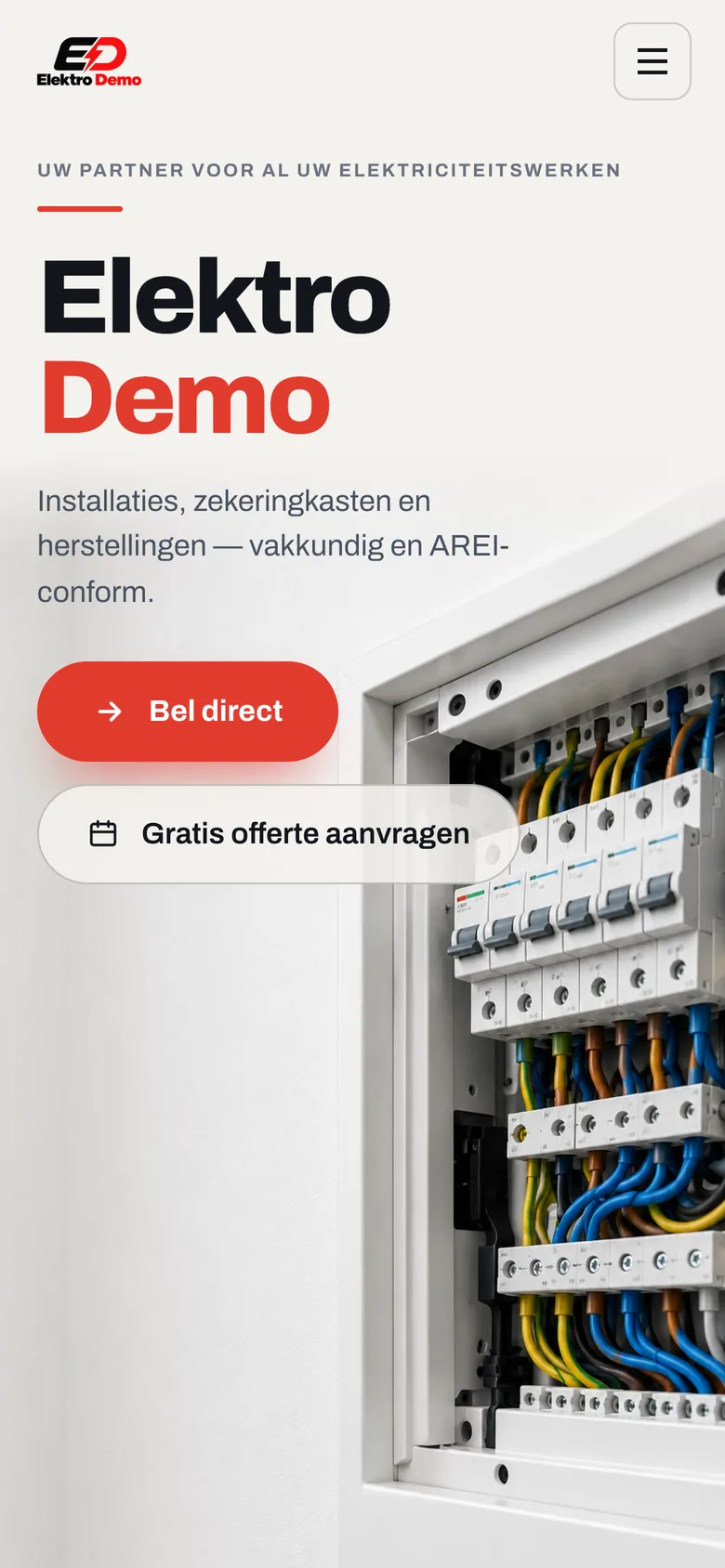 Voorbeeldsite voor elektriciens